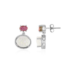 Boucles d'oreilles en argent et Agate scintillante arc-en-ciel