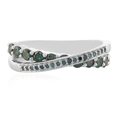 Bague en argent et Diamant bleu I3
