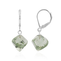 Boucles d'oreilles en argent et Améthyste verte