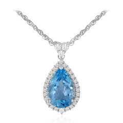 Collier en argent et Topaze bleu ciel