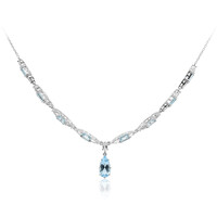 Collier en argent et Topaze bleu ciel