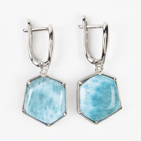 Boucles d'oreilles en argent et Larimar