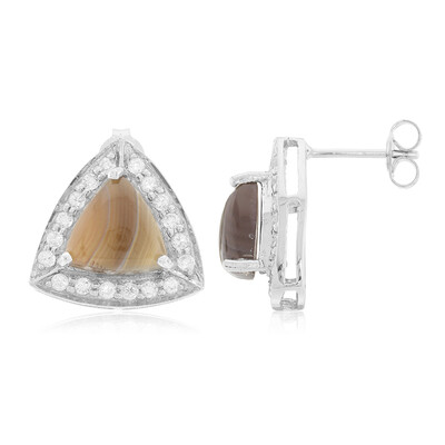 Boucles d'oreilles en argent et Agate du Botswana