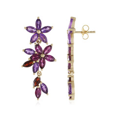 Boucles d'oreilles en argent et Améthyste de Zambie