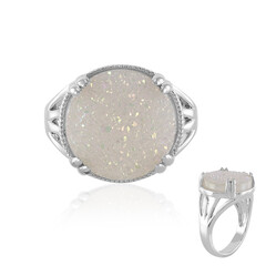 Bague en argent et Agate scintillante arc-en-ciel