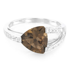 Bague en argent et Quartz fumé