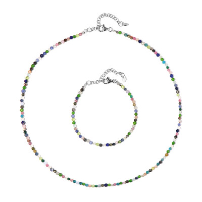 Parure en argent et Diopside de Russie