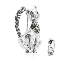 Broche en argent et Emeraude