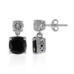 Boucles d'oreilles en argent et Spinelle noir