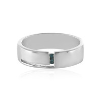 Bague pour homme en argent et Diamant bleu I3