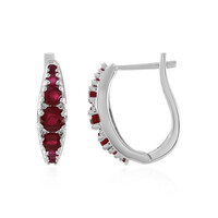Boucles d'oreilles en argent et Rubis de Madagascar