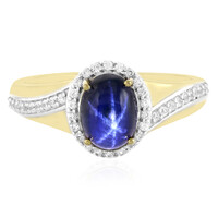 Bague en argent et Saphir étoilé bleu