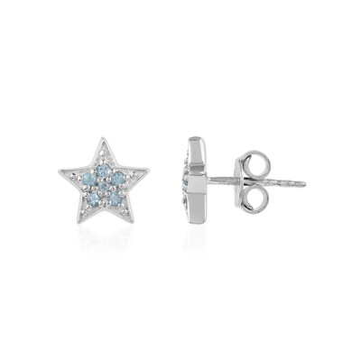 Boucles d'oreilles en argent et Topaze bleu Suisse