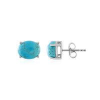 Boucles d'oreilles en argent et Turquoise bleue de Mohavie