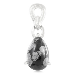 Pendentif en argent et Obsidienne Flocon-de-Neige
