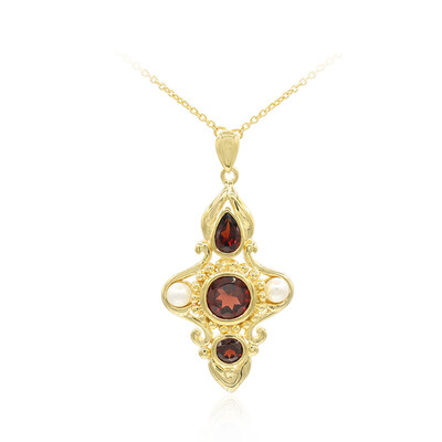 Collier en argent et Grenat du Mozambique
