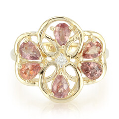 Bague en or et Saphir Padparadscha non chauffé