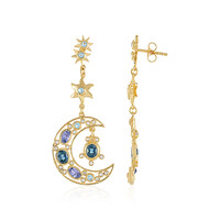 Boucles d'oreilles en argent et Topaze bleu de Londres