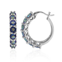Boucles d'oreilles en argent et Quartz mystique bleu