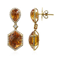 Boucles d'oreilles en or et Citrine Madère (Estée Collection)