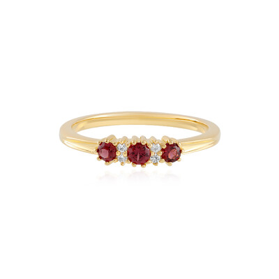 Bague en argent et Spinelle rouge noble
