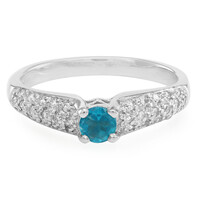 Bague en argent et Apatite bleu néon