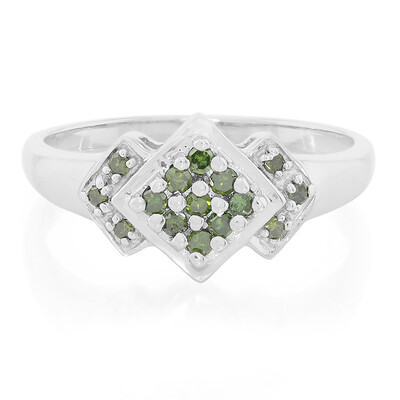 Bague en argent et Diamant fantaisie