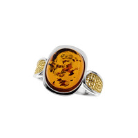 Bague en argent et Ambre baltique