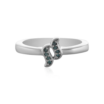 Bague en argent et Diamant bleu I2