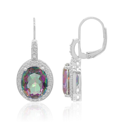 Boucles d'oreilles en argent et Quartz mystique