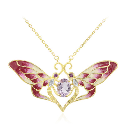 Collier en argent et Améthyste Rose de France