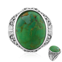 Bague en argent et Turquoise verte de Kingman (Art of Nature)