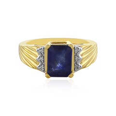 Bague en argent et Saphir bleu de Madagascar