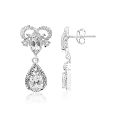 Boucles d'oreilles en argent et Topaze blanche