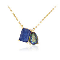 Collier en argent et Quartz bleu marine