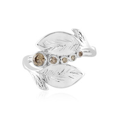 Bague en argent et Diamant champagne I3 (de Melo)