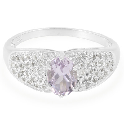 Bague en argent et Améthyste Rose de France