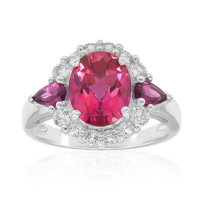 Bague en argent et Topaze rose