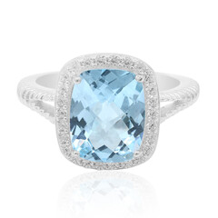 Bague en argent et Topaze bleu ciel