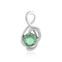 Pendentif en argent et Fluorite bleu pétrole de Belgique