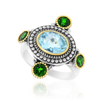 Bague en argent et Topaze bleu ciel