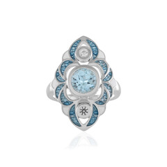 Bague en argent et Topaze bleu ciel (Adela Silber)