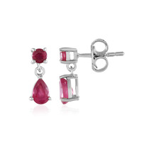 Boucles d'oreilles en argent et Rubis de Madagascar