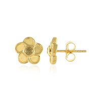 Boucles d'oreilles en argent et Diamant jaune I3