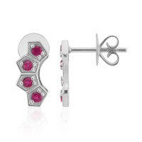 Boucles d'oreilles en argent et Rubis de Birmanie (Pallanova)