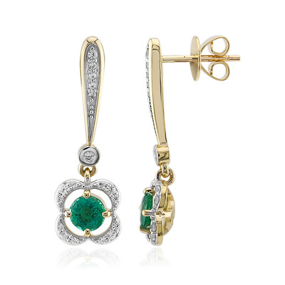 Boucles d'oreilles en or et Emeraude de Zambie (Rifkind 1894 Collection)