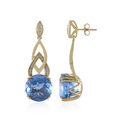 Boucles d'oreilles en or et Fluorite à couleur changeante (de Melo)