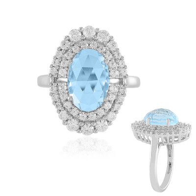 Bague en argent et Topaze bleu ciel(Adela Silber)