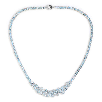 Collier en argent et Topaze bleu ciel