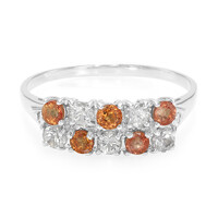 Bague en argent et Saphir orange